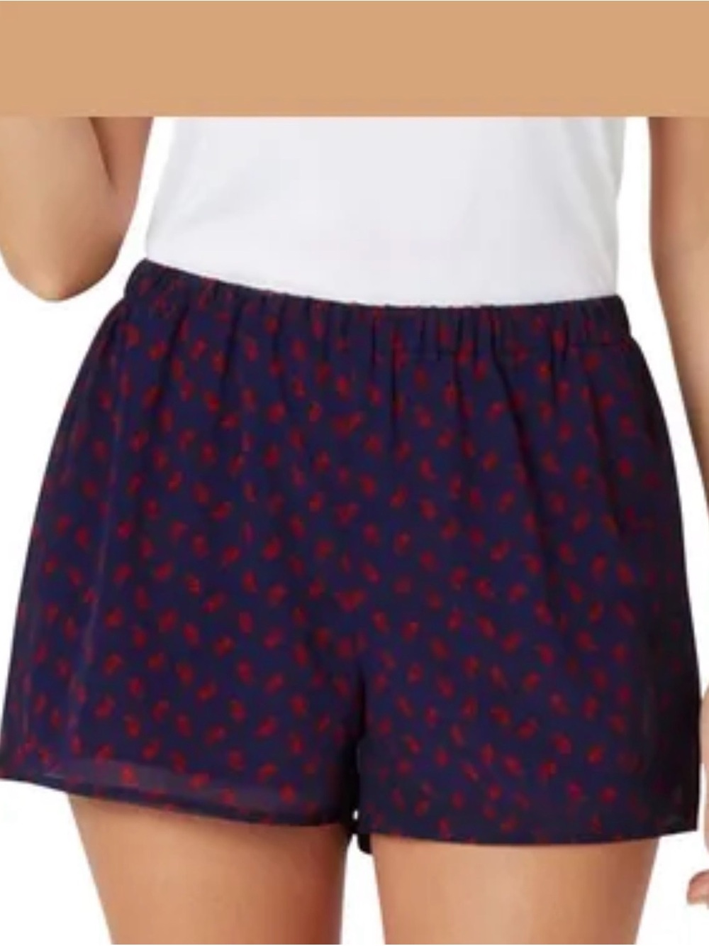 Michael Kors Women’s Navy Blue Shorts with Red paisley Sz XL pull on